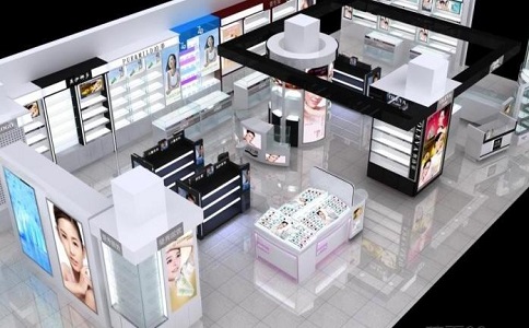 化妝品展柜設計的主要原則是由展品的性質決定